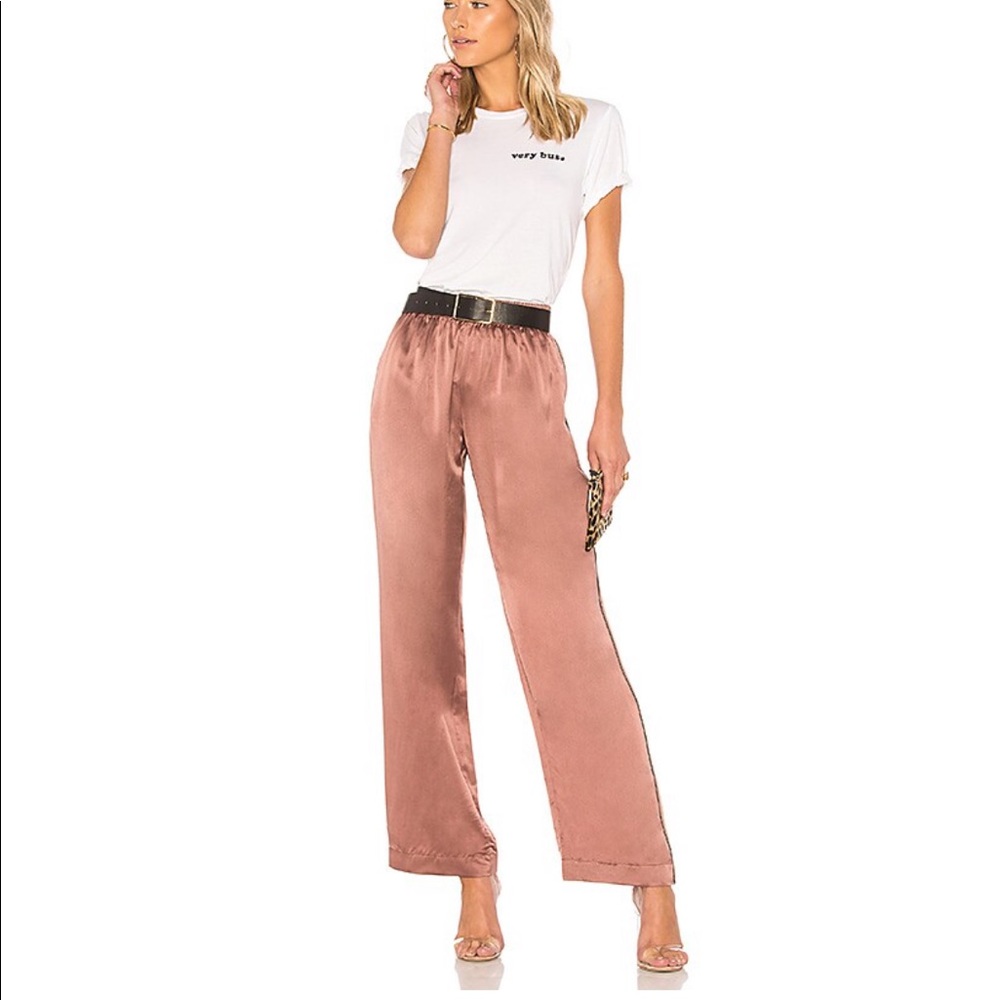 Satin Wide Leg Ardon Pants in Pottery
